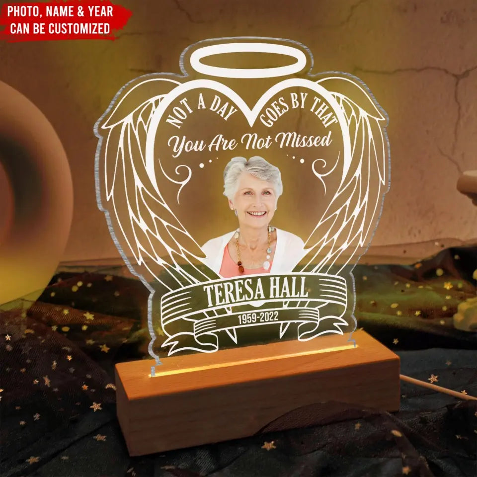 Not A Day Goes By That You Are Not Missed - Personalized Acrylic Lamp, Memorial Gift