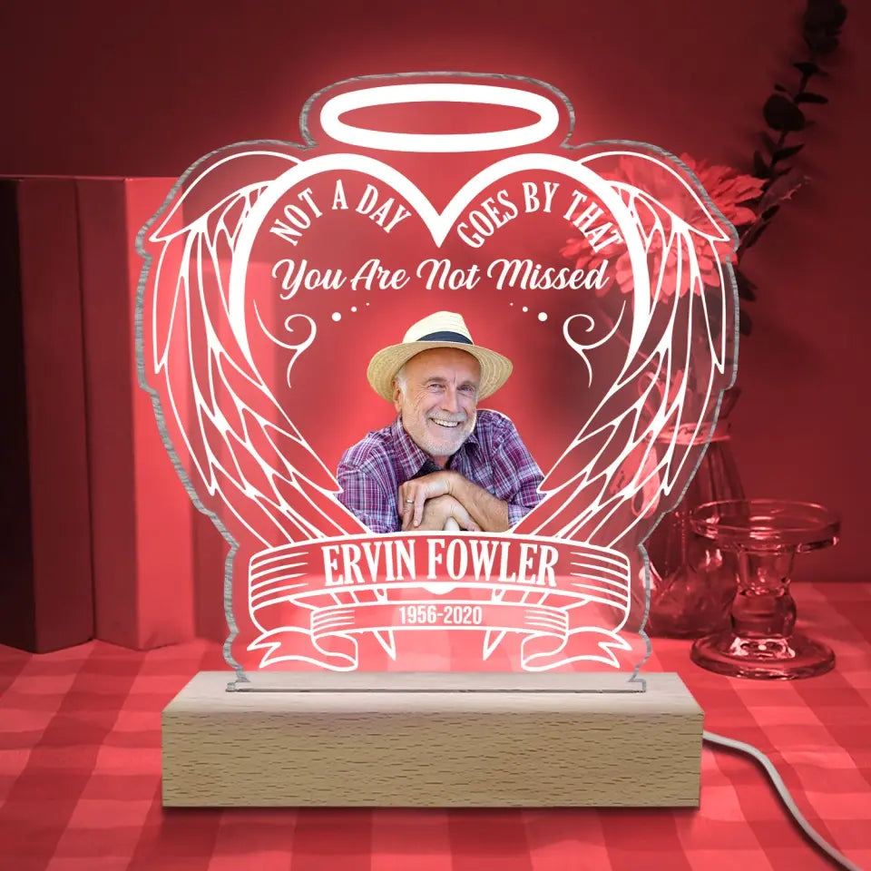 Not A Day Goes By That You Are Not Missed - Personalized Acrylic Lamp, Memorial Gift