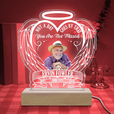 Not A Day Goes By That You Are Not Missed - Personalized Acrylic Lamp, Memorial Gift