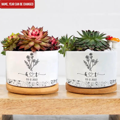 Wedding Plan Pot - Personalized Plant Pot For Husband And Wife, Couple Gift, New Home Gift