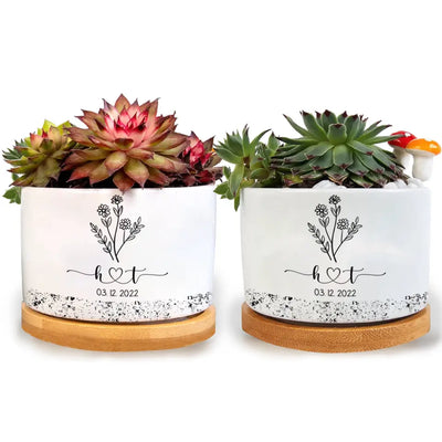 Wedding Plan Pot - Personalized Plant Pot For Husband And Wife, Couple Gift, New Home Gift