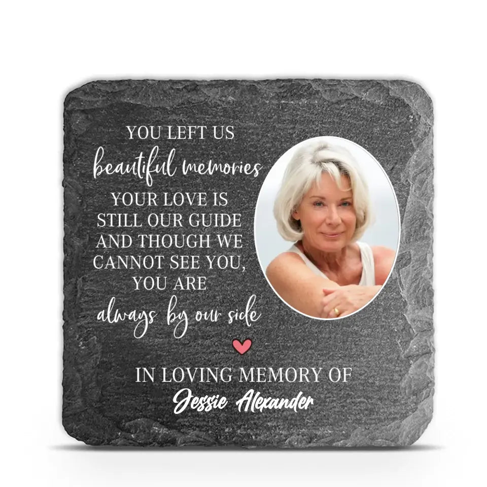 Beautiful Memories Your Love Is Still Our Guide - Personalized Stone Memorial, Memorial Gifts