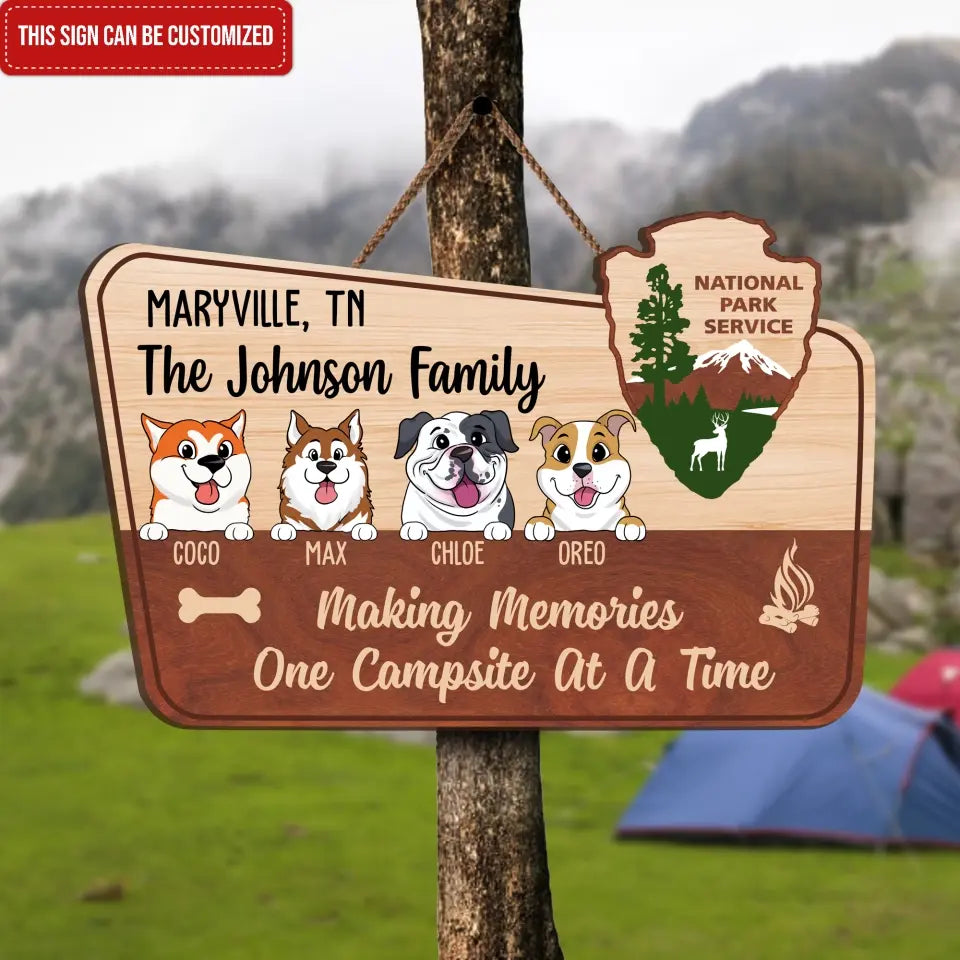 Making Memories One Campsite At A Time - Personalized Camping Wood Sign, Gifts For Camper