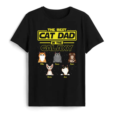 Best Cat Dad In The Galaxy - Personalized Unisex Shirt Hoodie, Gift for Cat Dad, Cat Lovers