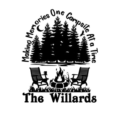 Making Memories One Campsite At A Time - Personalized Decal, Custom Family Name Gifts For Camper Lovers