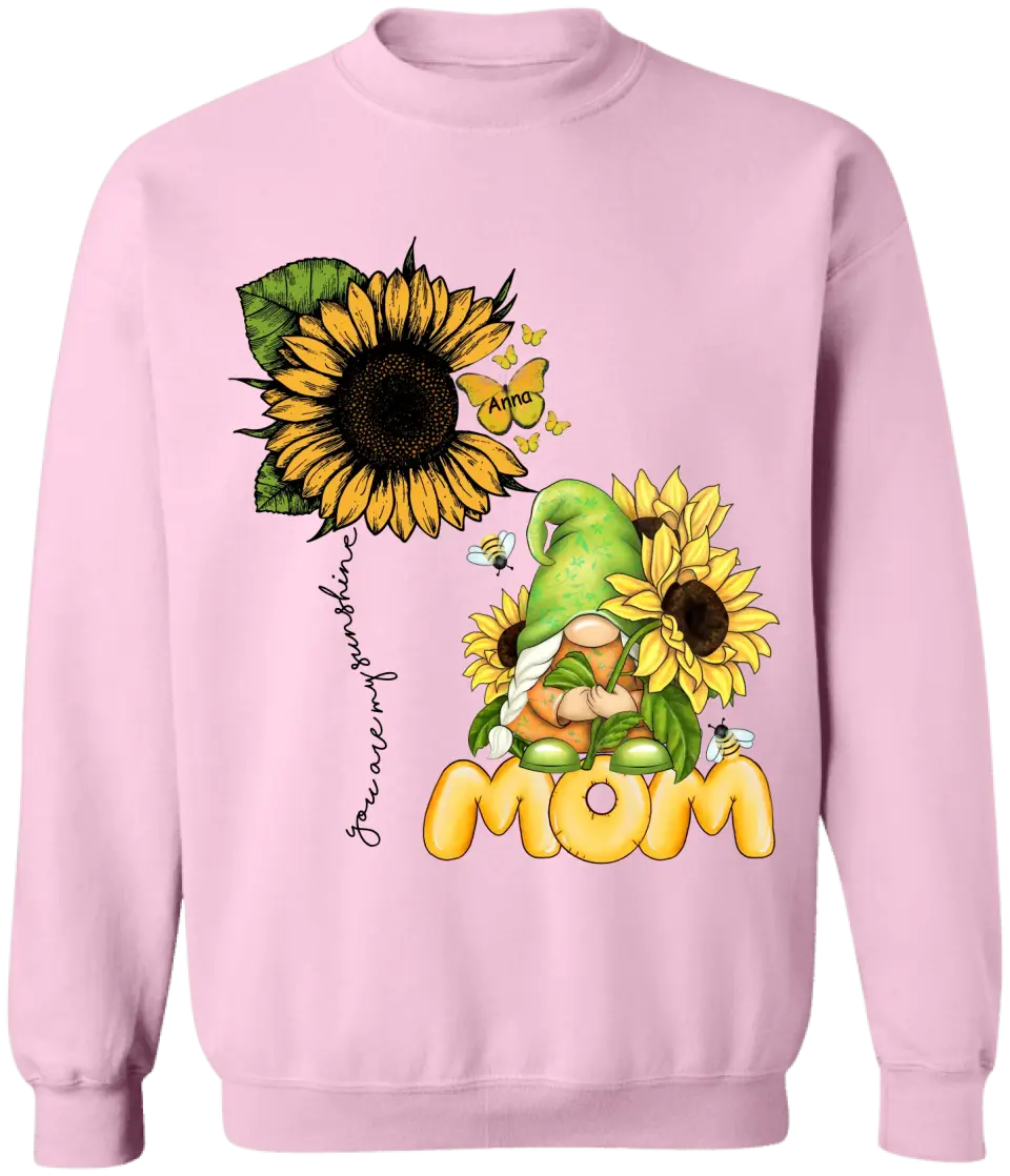 You Are My Sunshine - Personalized Mom Shirt Gnome - Mother's Day Gnome Shirt - Mom Gift