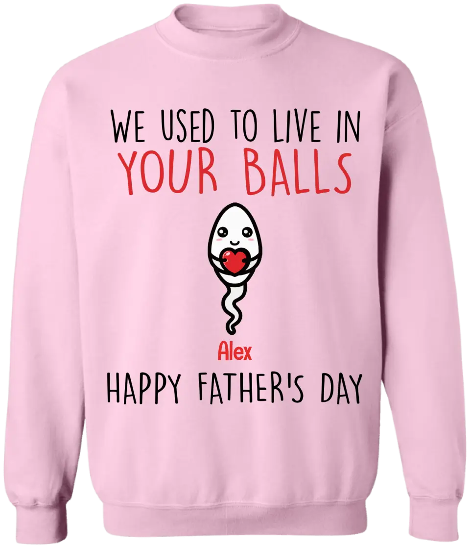 We Use To Live In Your Balls - Personalized T-Shirt, Gift For Father's Day