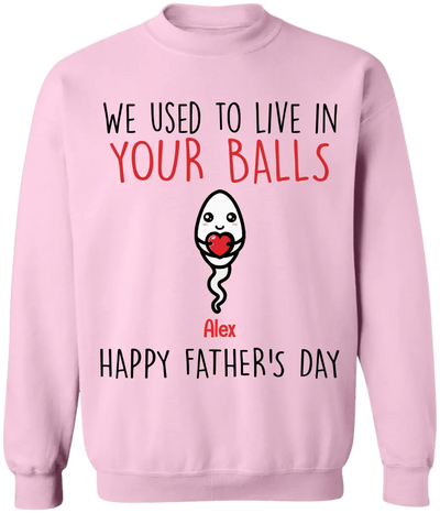 We Use To Live In Your Balls - Personalized T-Shirt, Gift For Father's Day