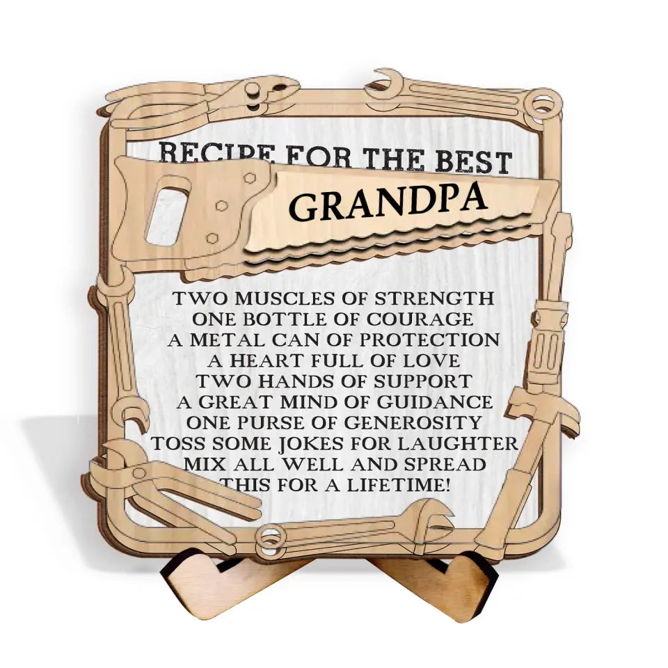 Father's Day Working - Personalized Sign With Stand, Gift For Father's Day