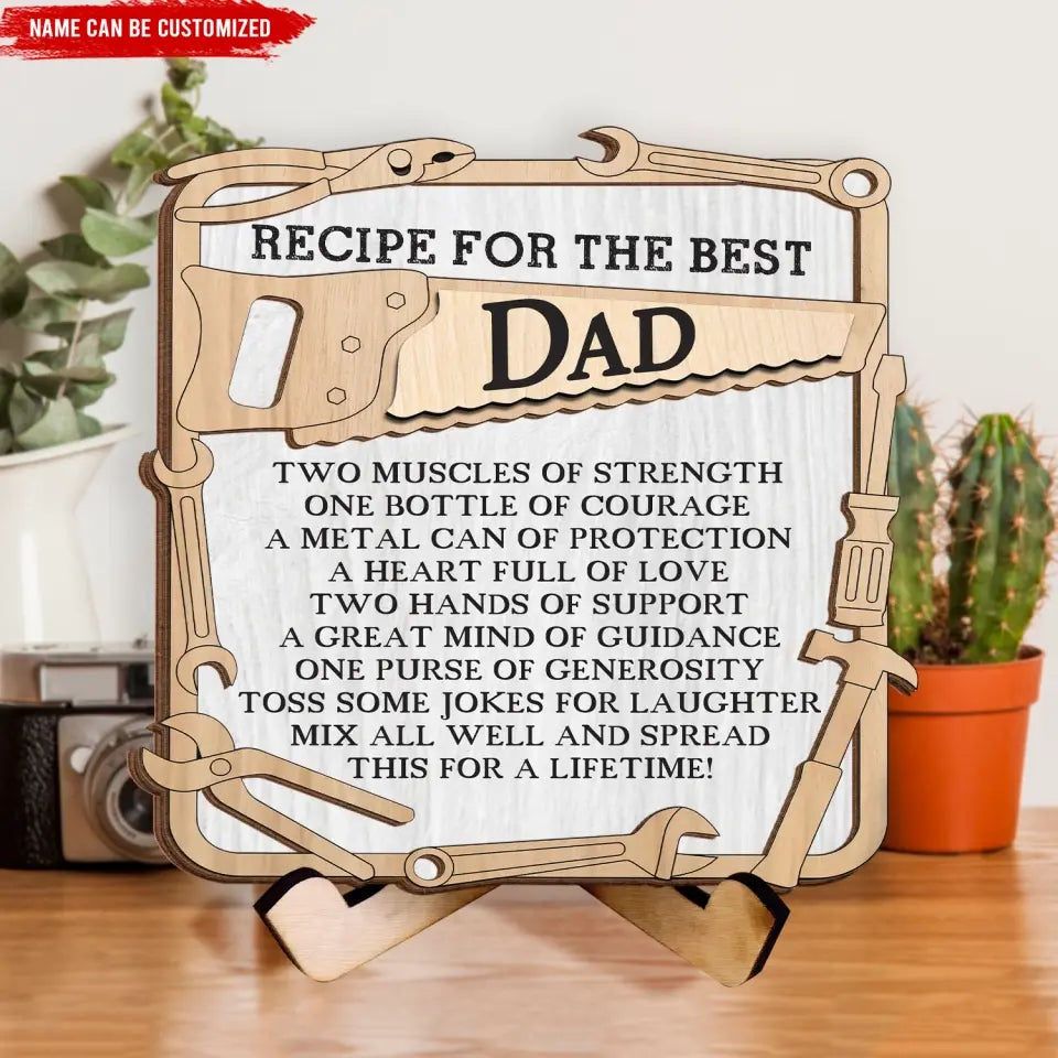 Father's Day Working - Personalized Sign With Stand, Gift For Father's Day