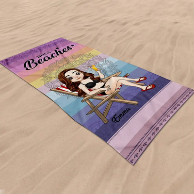 Just A Girl Who Loves Beaches - Personalized Beach Towel, Gift For Best Friends, BFF, Sisters