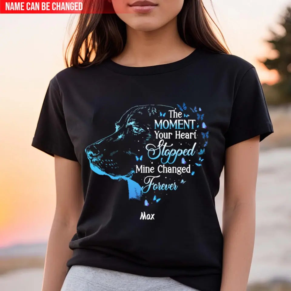 The Moment Your Heart Stopped Mine Changed Forever - Personalized T-shirt Hoodie, Memorial Gift For Pet Lover