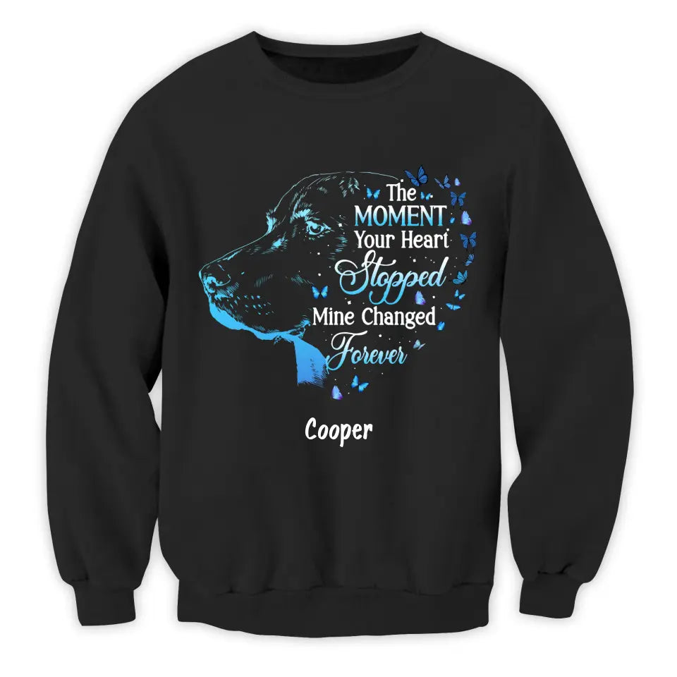 The Moment Your Heart Stopped Mine Changed Forever - Personalized T-shirt Hoodie, Memorial Gift For Pet Lover