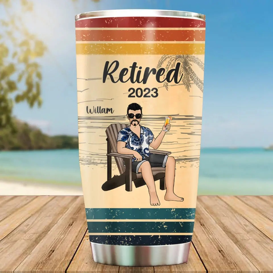 What Do You Call A Person Who Is Happy On Monday - Personalized Tumbler, Gift For Retirement