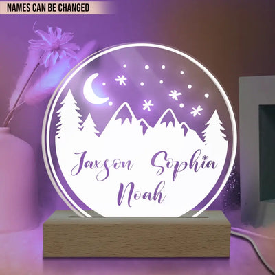 Mountain Night Lamp - Personalized Name Acrylic Night Lamp, Boy Gift, Girl Gift, Gift For Daughter/Son