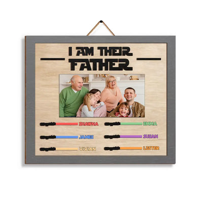 I Am Their Father - Personalized Wood Sign With Photos, Gift For Dad
