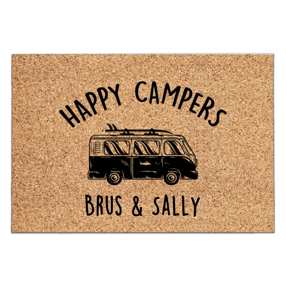 Happy Campers - Personalized Happy Campers Doormat, Welcome Doormat With Camping Names