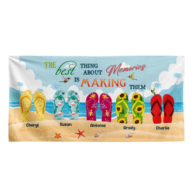 The Best Thing About Memories Is Making Them - Personalized Beach Towel, Gift For Beach Lovers