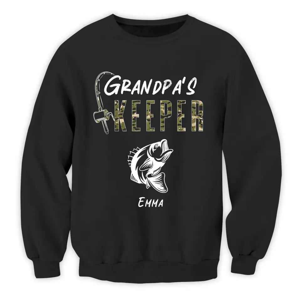 Fishing Papa Grandpa's Keepers Kids - Personalized T-shirt, Fathers Day Gift For Grandpa, Fishing Lovers, Hunting Lovers