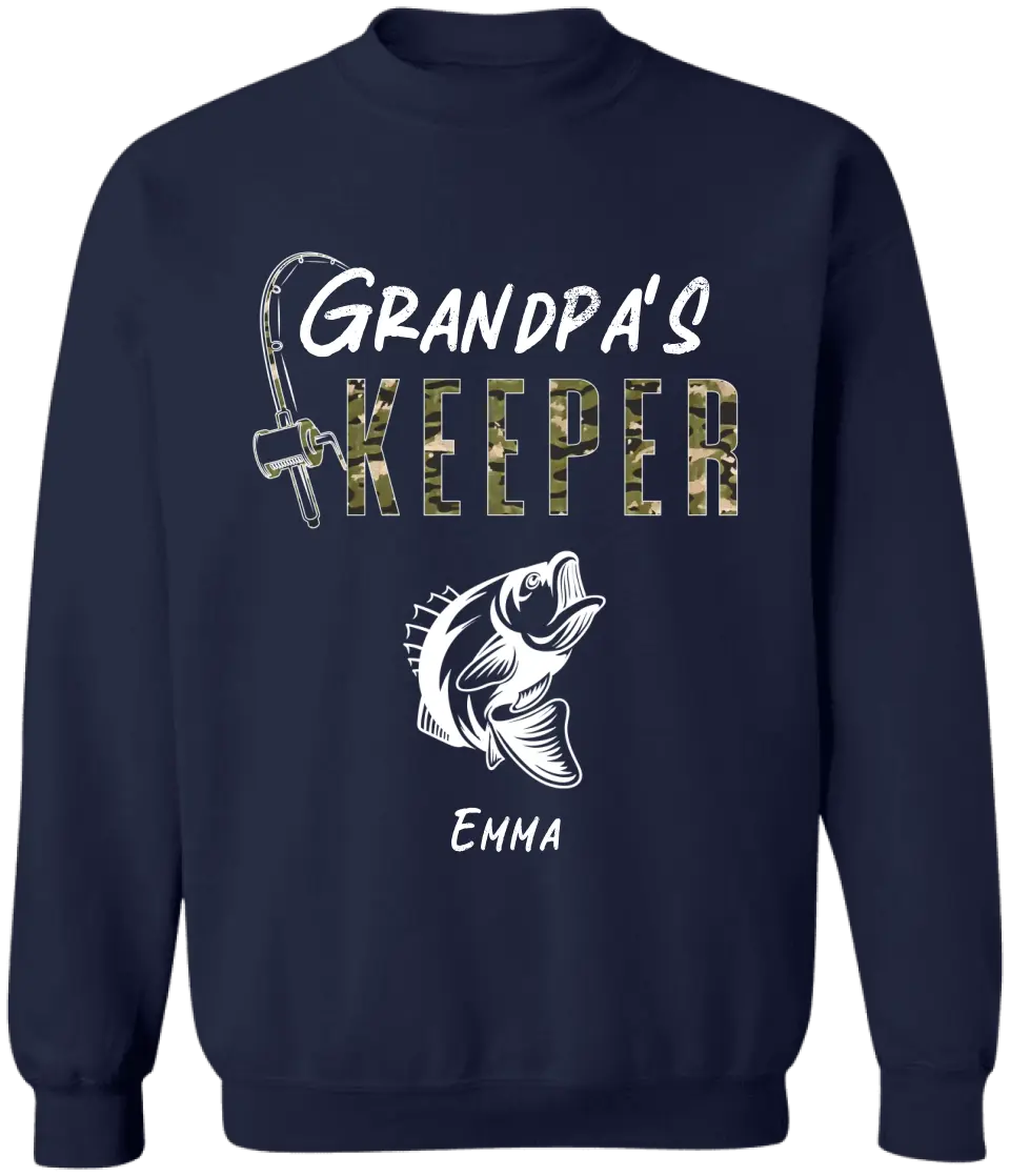 Fishing Papa Grandpa's Keepers Kids - Personalized T-shirt, Fathers Day Gift For Grandpa, Fishing Lovers, Hunting Lovers