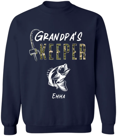 Fishing Papa Grandpa's Keepers Kids - Personalized T-shirt, Fathers Day Gift For Grandpa, Fishing Lovers, Hunting Lovers