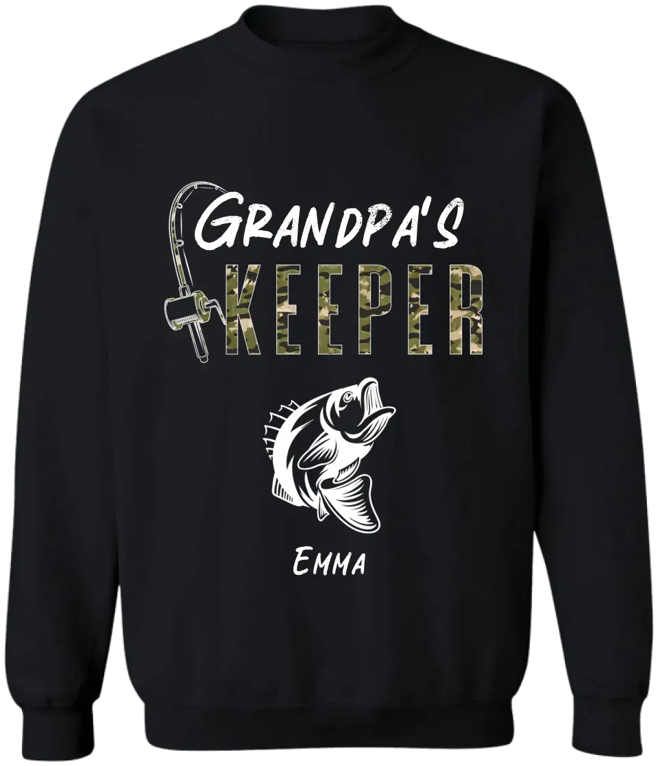 Fishing Papa Grandpa's Keepers Kids - Personalized T-shirt, Fathers Day Gift For Grandpa, Fishing Lovers, Hunting Lovers