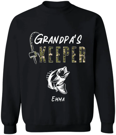 Fishing Papa Grandpa's Keepers Kids - Personalized T-shirt, Fathers Day Gift For Grandpa, Fishing Lovers, Hunting Lovers