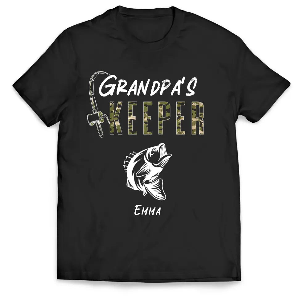 Fishing Papa Grandpa's Keepers Kids - Personalized T-shirt, Fathers Day Gift For Grandpa, Fishing Lovers, Hunting Lovers
