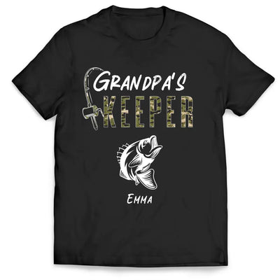 Fishing Papa Grandpa's Keepers Kids - Personalized T-shirt, Fathers Day Gift For Grandpa, Fishing Lovers, Hunting Lovers