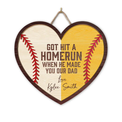 Sofball Baseball God Hit A Homerun - Personalized Wood Sign, Gift for Dad, Gift For Mom, Baseball Lovers