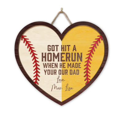Sofball Baseball God Hit A Homerun - Personalized Wood Sign, Gift for Dad, Gift For Mom, Baseball Lovers
