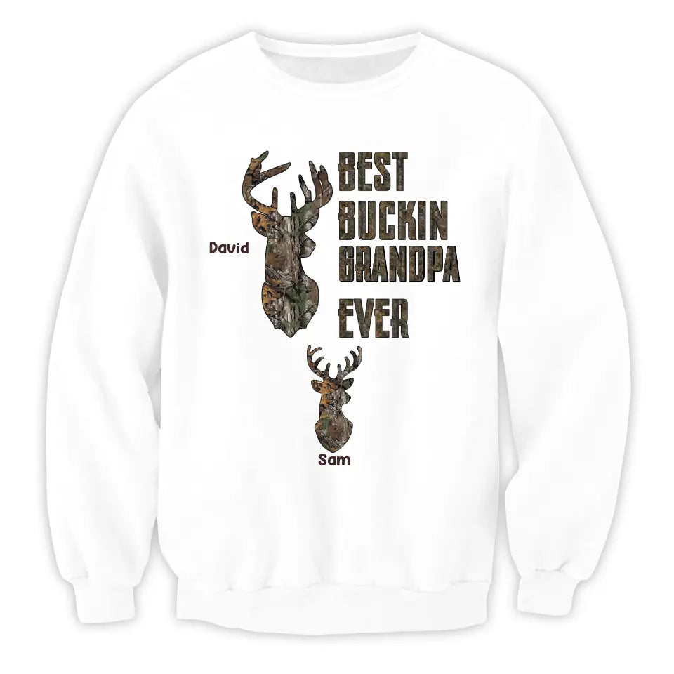 Happy Father's Day Best Buckin' Dad Ever - Personalized T-shirt, Hunting Shirt, Gifts For Daddy, Grandpa