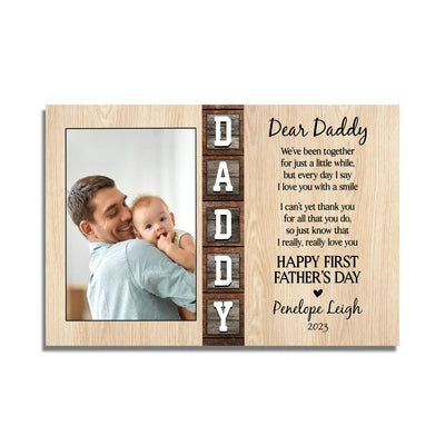 We’ve Been Together For Just A Little While - Personalized Canvas, Father's Day Gift For First Dad