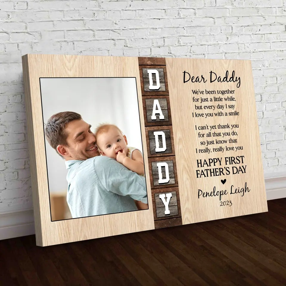 We’ve Been Together For Just A Little While - Personalized Canvas, Father's Day Gift For First Dad