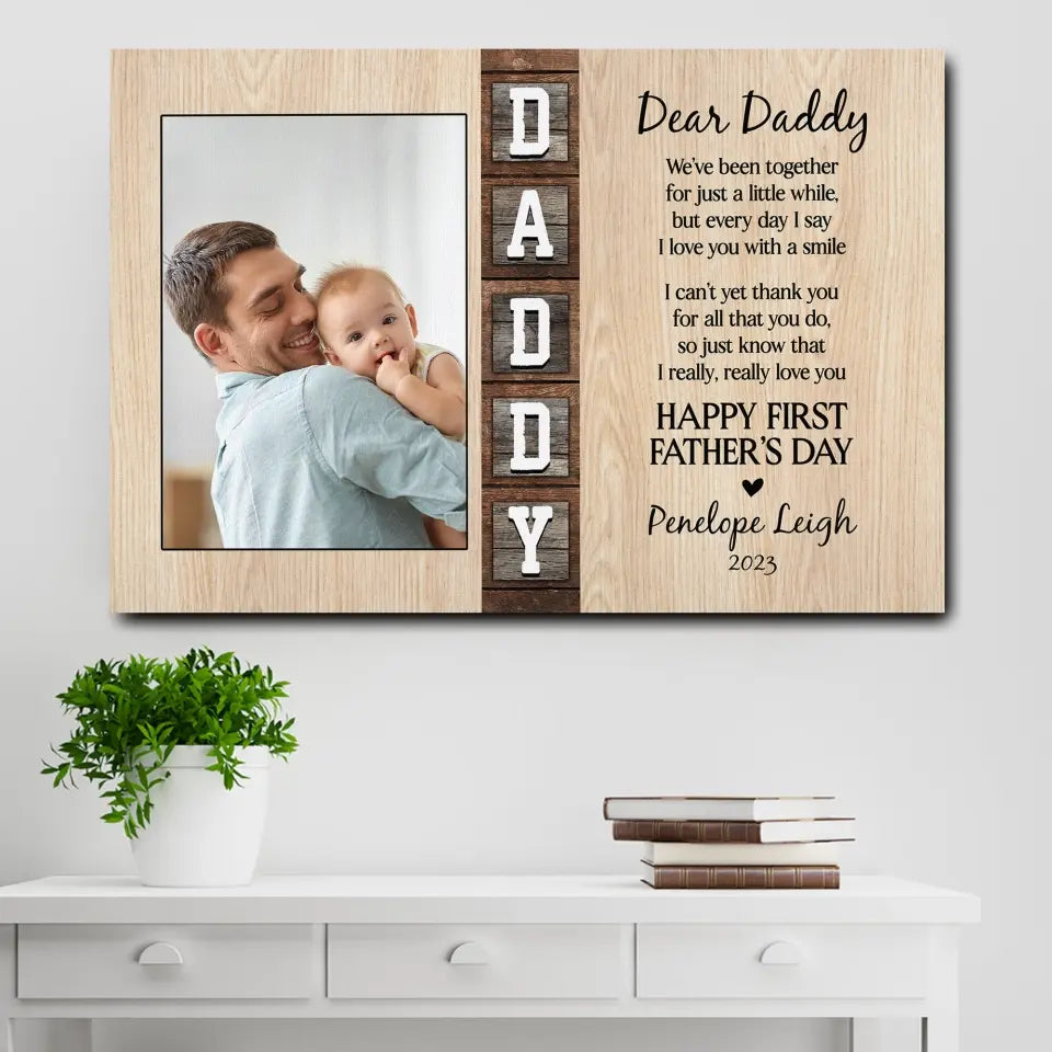We’ve Been Together For Just A Little While - Personalized Canvas, Father's Day Gift For First Dad
