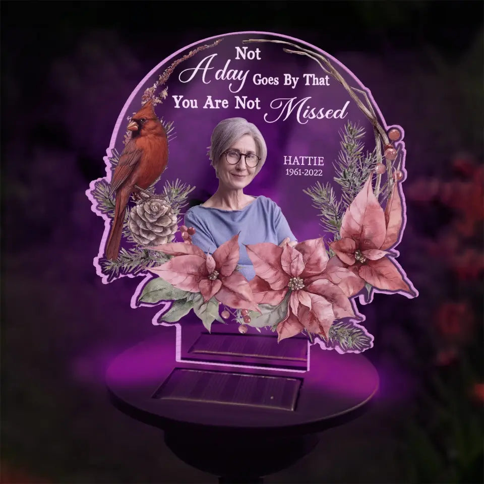 Not A Day Goes By That You Are Not Missed - Personalized Solar Light, Memorial Gift