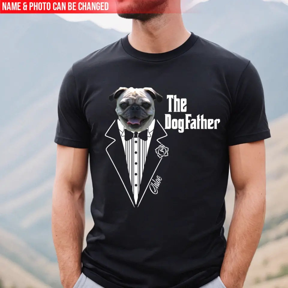 The DogFather/ CatFather - Personalized T-Shirt, Happy Father's Day, Dog Dad Gift, Cat Dad Gift