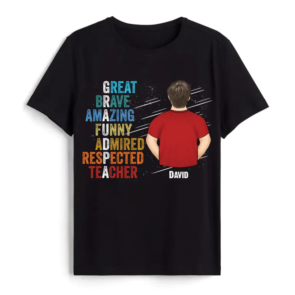 Great Brave Amazing Funny Teacher Grandpa - Personalized T-shirt, Father&#39;s Day Gift For Dad, Grandpa