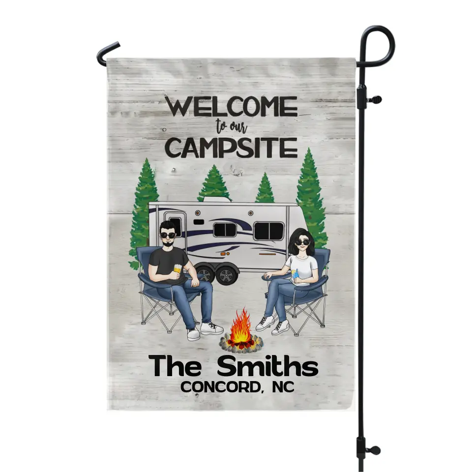 Welcome to our campsite - Personalized Garden Flag