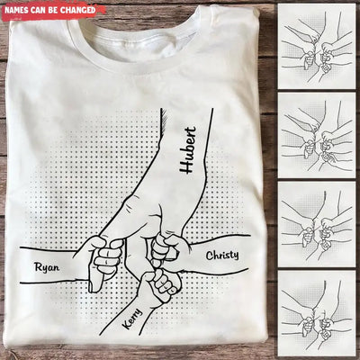 Hand In Hand - Personalized Custom T Shirt, Gift For Father, Grandma, Grandpa, Parents, Grandparents