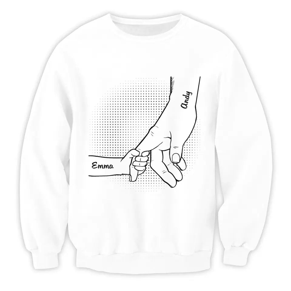 Hand In Hand - Personalized Custom T Shirt, Gift For Father, Grandma, Grandpa, Parents, Grandparents