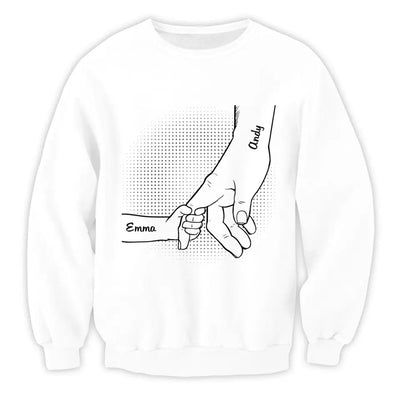 Hand In Hand - Personalized Custom T Shirt, Gift For Father, Grandma, Grandpa, Parents, Grandparents