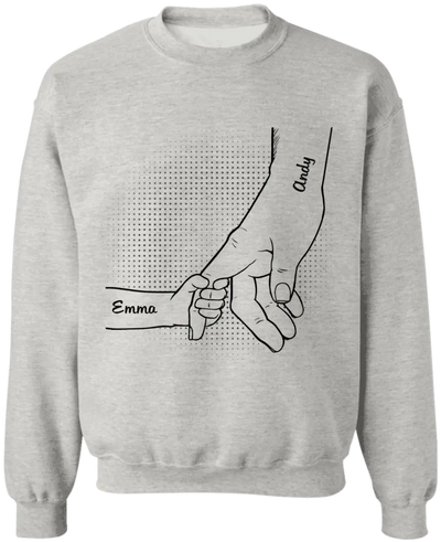Hand In Hand - Personalized Custom T Shirt, Gift For Father, Grandma, Grandpa, Parents, Grandparents