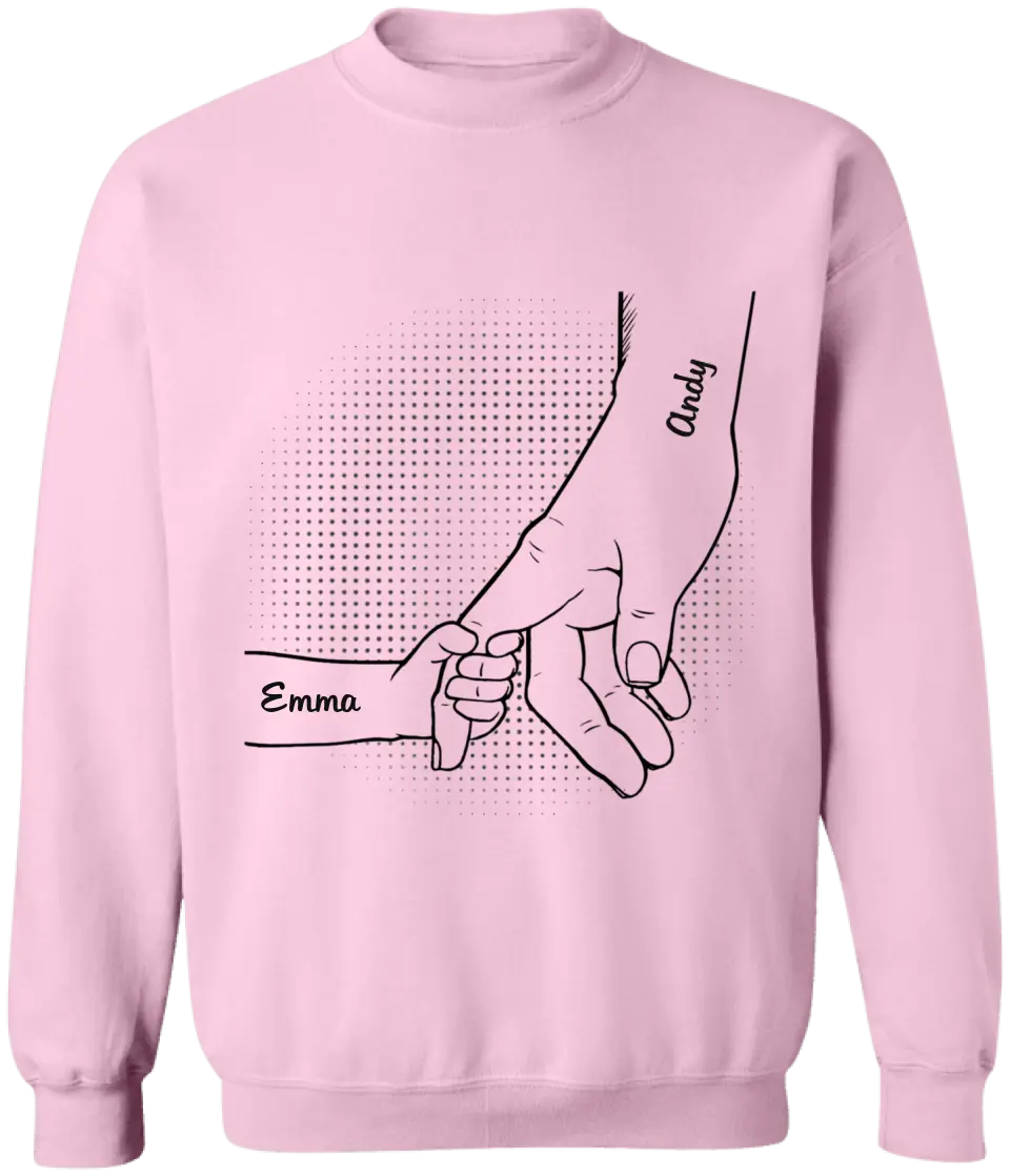 Hand In Hand - Personalized Custom T Shirt, Gift For Father, Grandma, Grandpa, Parents, Grandparents