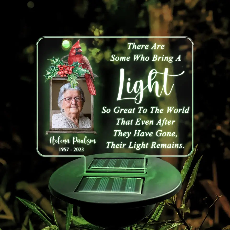 There Are Some Who Brings A Light Cardinal - Personalized Solar Light, Memorial Sympathy Gifts