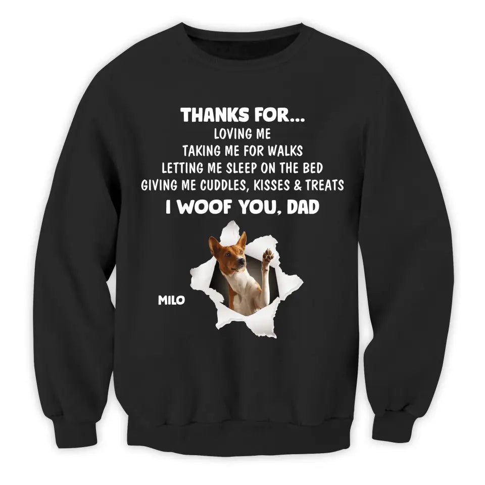 Thanks For...Loving Me - Personalized T-Shirt, Gift For Dog Mom, Dog Dad