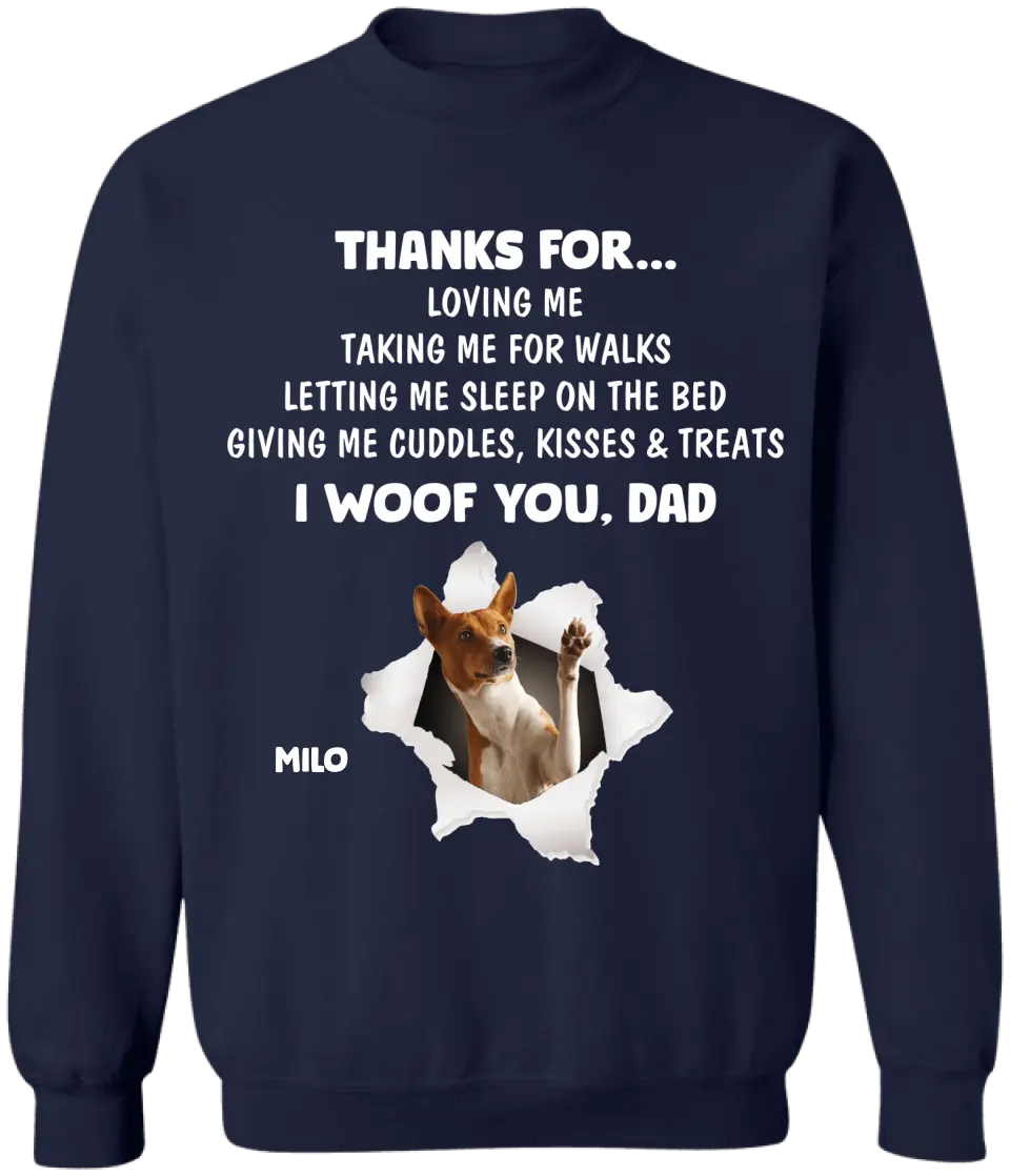 Thanks For...Loving Me - Personalized T-Shirt, Gift For Dog Mom, Dog Dad