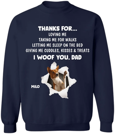 Thanks For...Loving Me - Personalized T-Shirt, Gift For Dog Mom, Dog Dad