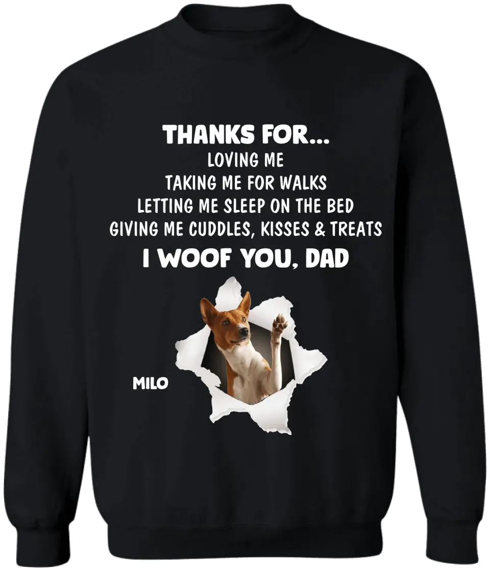 Thanks For...Loving Me - Personalized T-Shirt, Gift For Dog Mom, Dog Dad