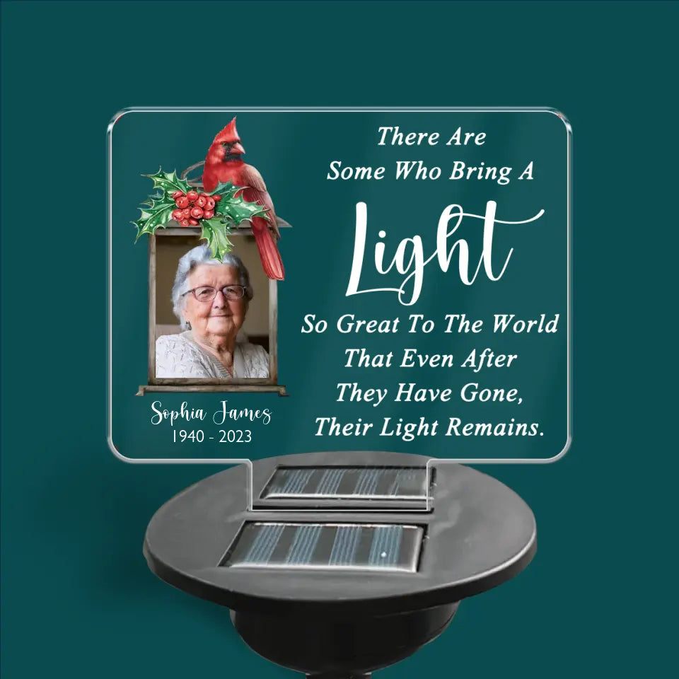 There Are Some Who Brings A Light Cardinal - Personalized Solar Light, Memorial Sympathy Gifts